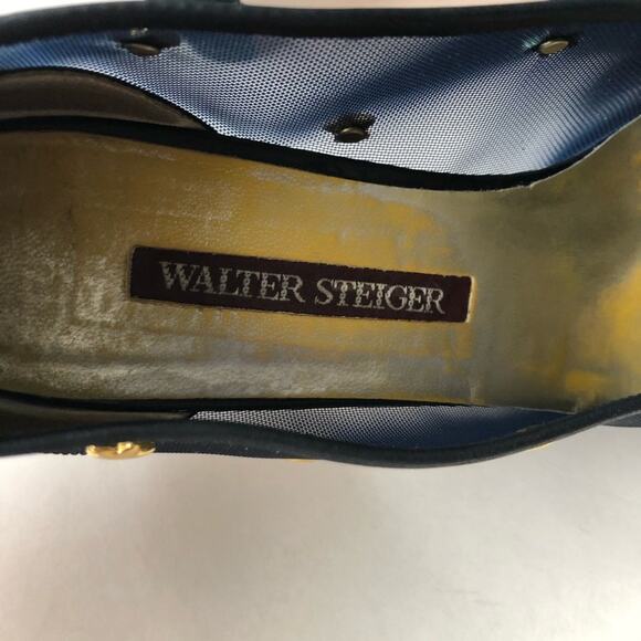 Walter Steiger Star Pump Navy Sheer 9.5AA Handmade - Picture 10 of 14